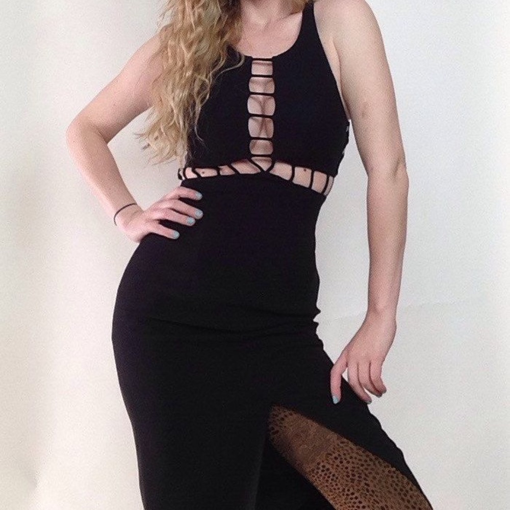 Vintage Cache Black Cut Out Dress